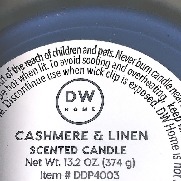 DW HOME CANDLE CASHMERE & LINEN  2 WICK RICHLY SCENTED NEW 13.2 oz - Picture 5 of 5
